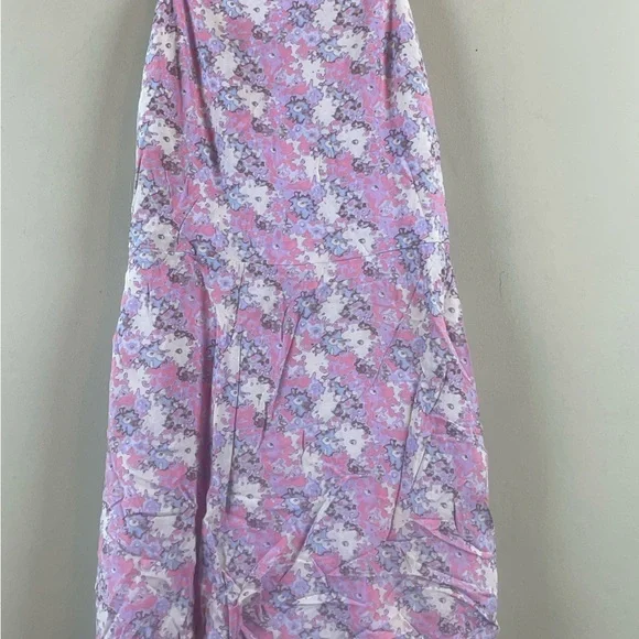 NWT ABOUND Floral Pink and Purple Lined Smocked Back Slip Dress Size Medium - Picture 13 of 15